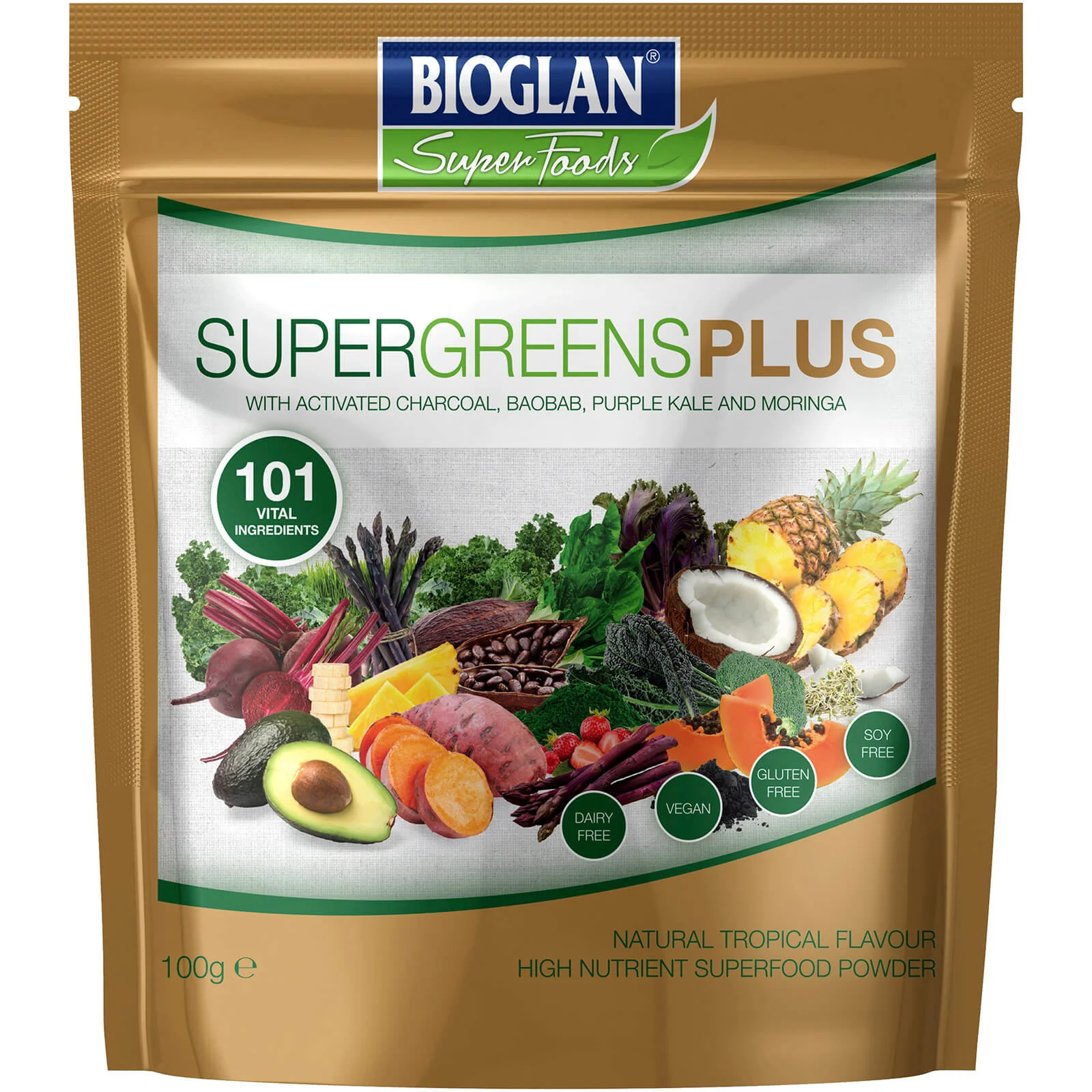 Bioglan Supergreens Plus - 100g Imagen 1