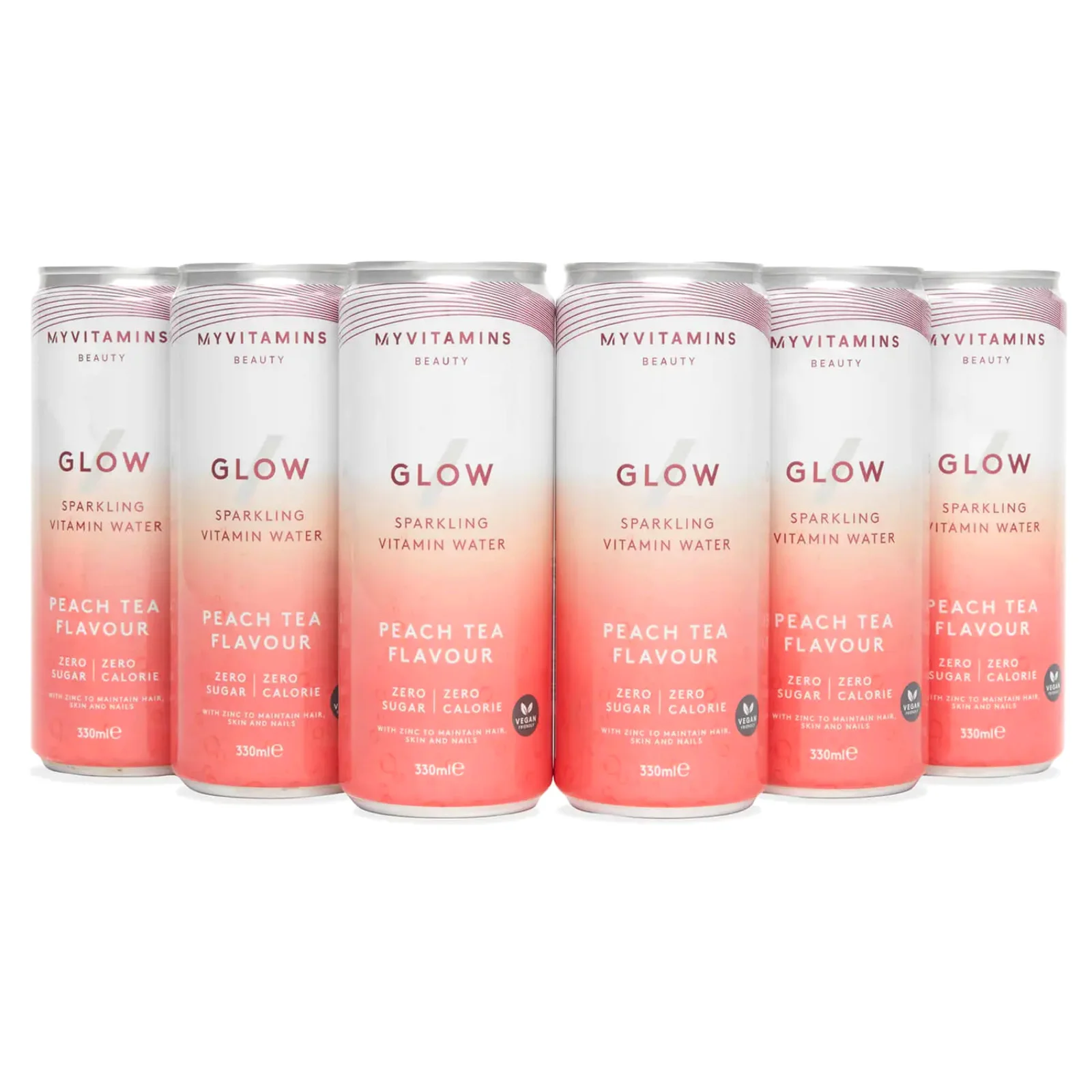 Agua con Gas y Vitaminas - Glow (Pack de 6) - Melocotón Imagen 1