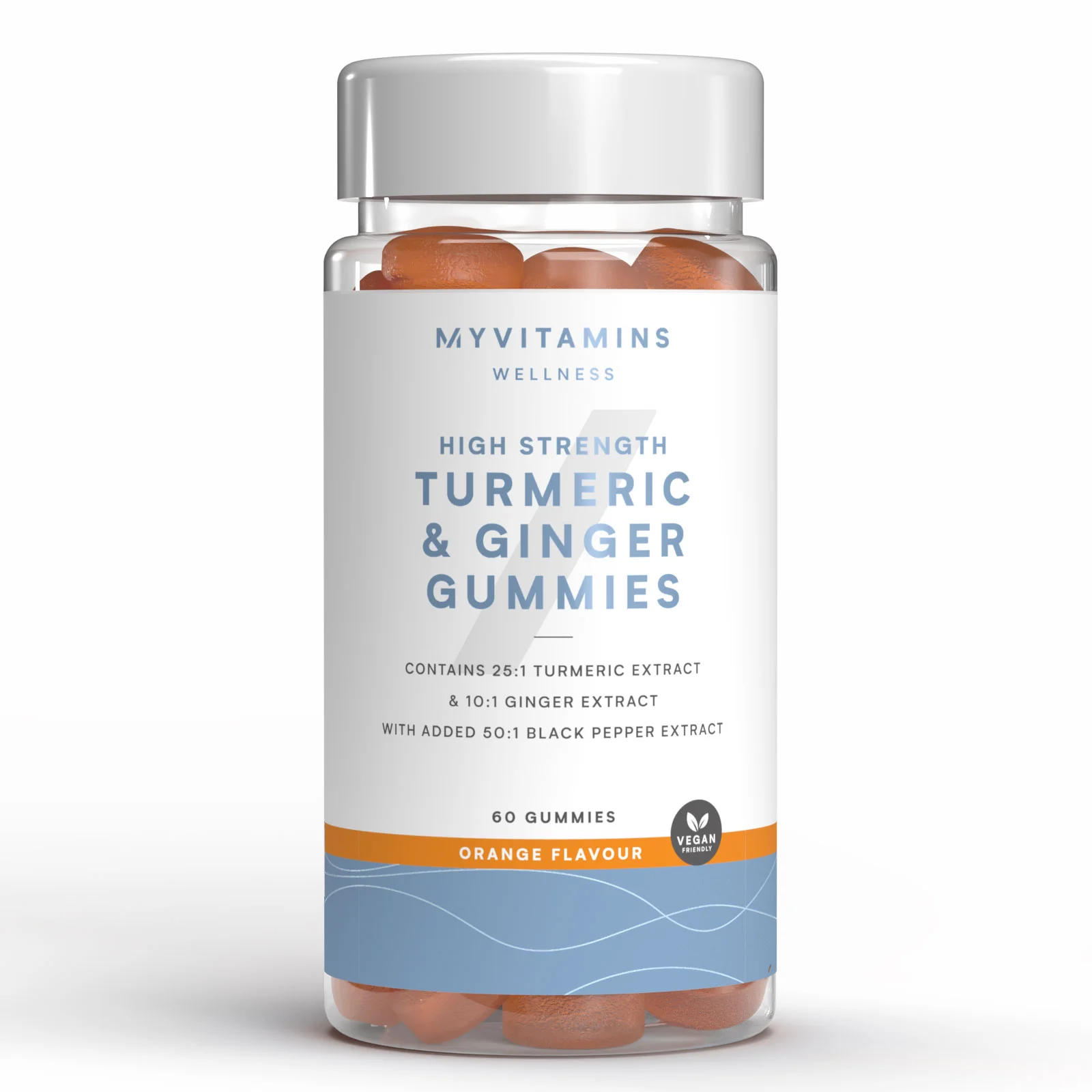 Gominolas de cúrcuma y jengibre - 60GUMMIES, 30raciones - Orange (High Strength) Imagen 1