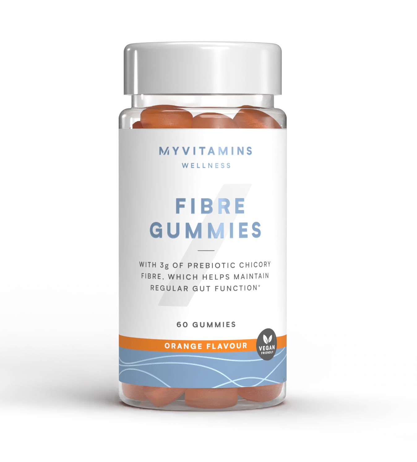 Myvitamins High Fibre Gummies - 60 gummies, 30raciones - Naranja Imagen 1