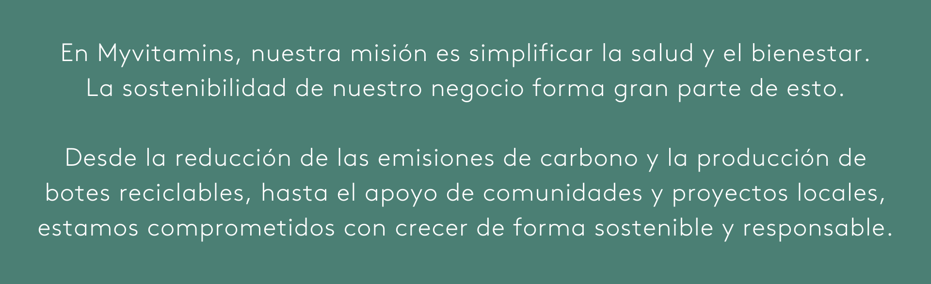 Sustainability I Myvitamins